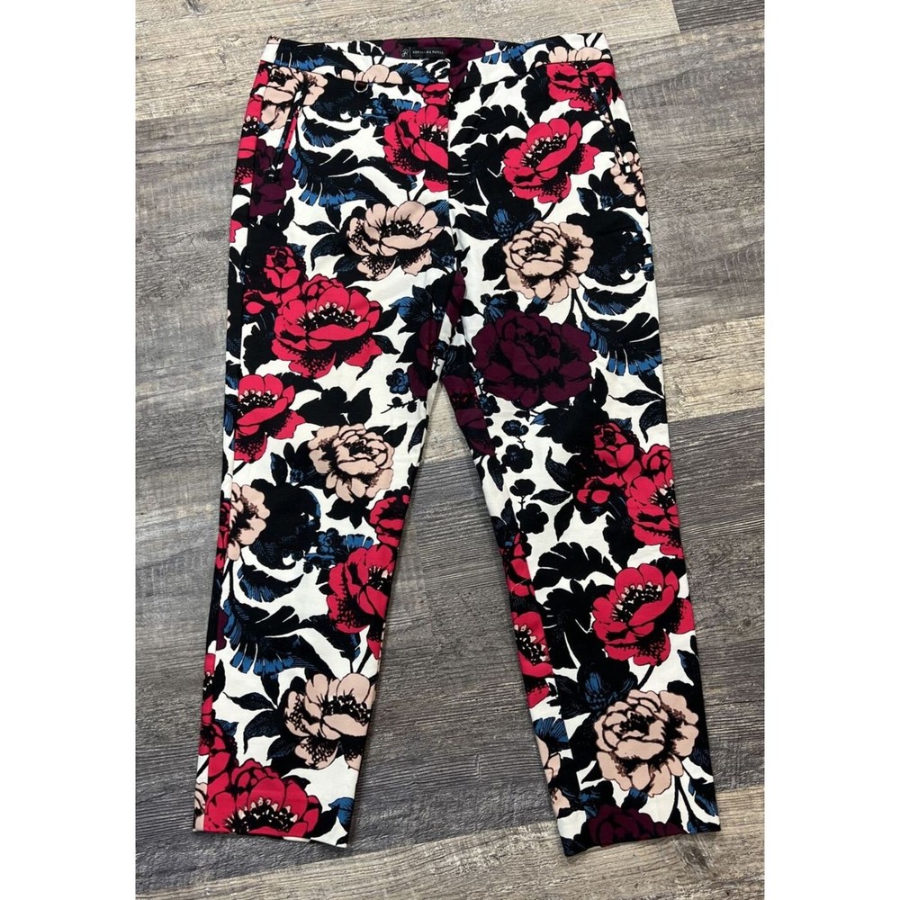Adrianna Papell Dress Floral Summer Spring Vacation Cropped Pants Size 12